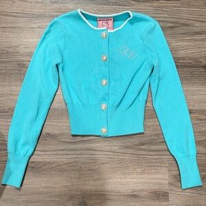 HELLO KITTY Teal Cardigan | SMALL